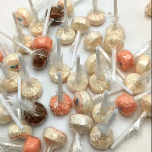 Vente en gros de bonbons aux sucettes, <span class=keywords><strong>lait</strong></span>, <span class=keywords><strong>fraise</strong></span>, saveur fruitée, bonbons à presser, anneau rond, <span class=keywords><strong>sucette</strong></span> - Product Image 2