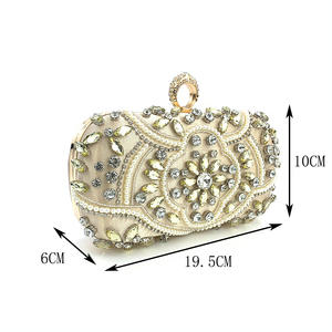 Ladies Party Wedding Handmade Beaded Design Sac à main de soirée Crystal Diamond Rhinestone Sac de soirée Sac <span class=keywords><strong>Tendance</strong></span> 2025 - Product Image 2