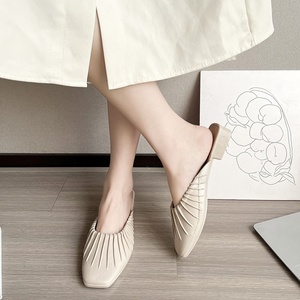 Zapatos Planos de Mujer para Verano, Punta Cerrada, Parte Superior de PVC, Ligeros, Duraderos, Antideslizantes, con Detalles en Cuero - Product Image 3