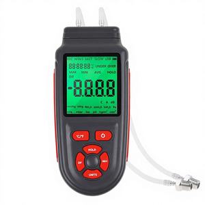 Manomètre numérique double port en acier inoxydable pour gaz <span class=keywords><strong>et</strong></span> air, enregistrement des données, 12 unités, jauge différentielle CVC, grand écran LCD - Product Image 1