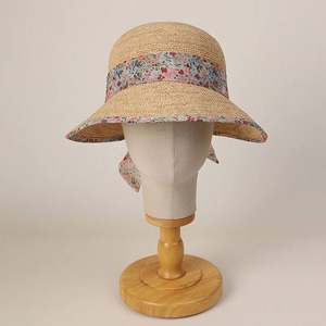 Nouvel Arrivage Chapeau de Soleil en Paille de Raphia de Haute Qualité pour l'Été, la Plage, les Voyages en Bord de Mer, Chapeau Souple avec Ruban Floral - Product Image 2