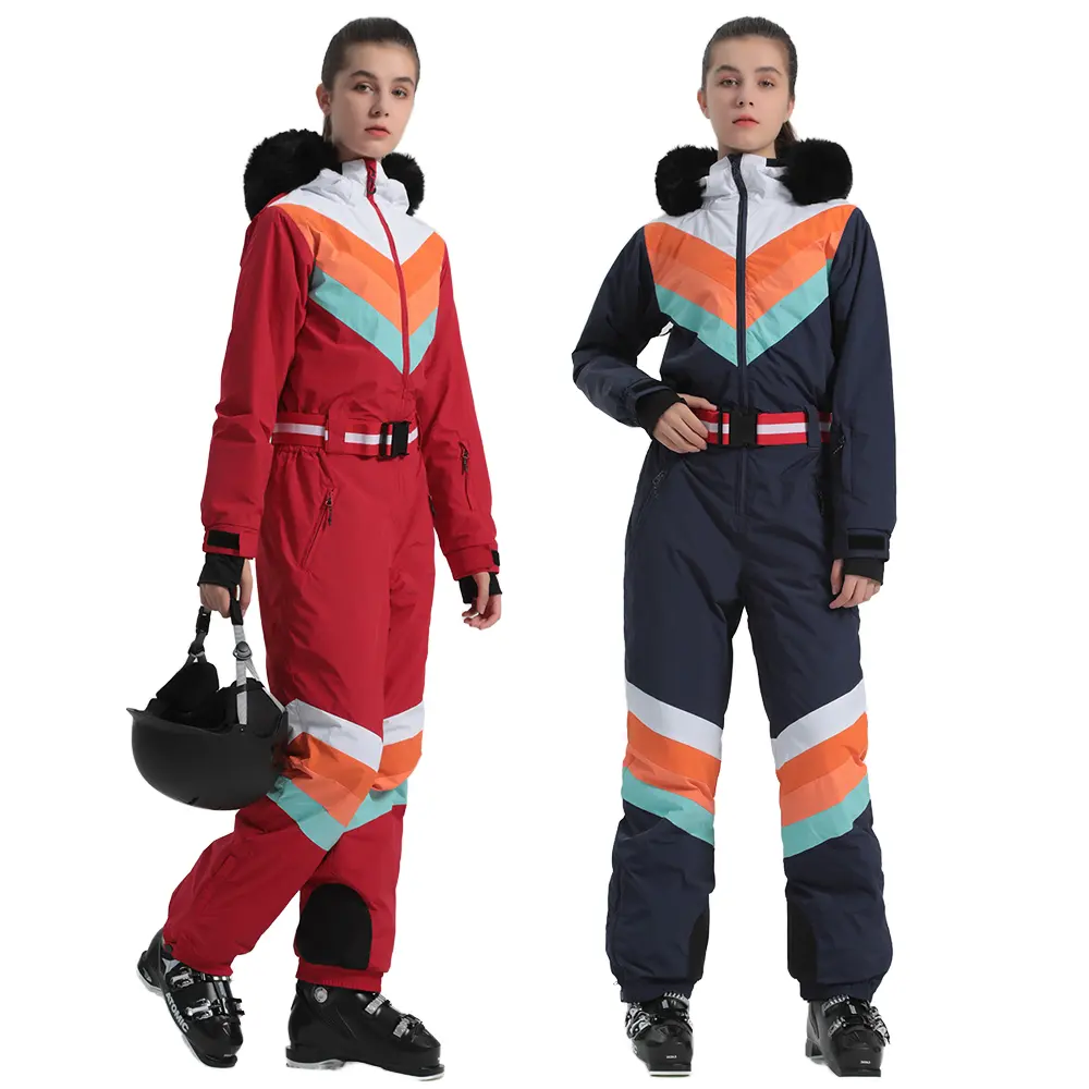 Roupa de esqui unissex de uma peça, roupa de neve respirável à prova d'água e à prova de vento para esqui e snowboard, novidade