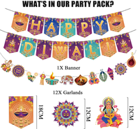 Guirlandes, drapeaux et rideaux décoratifs pour le festival des lumières Deepavali, pour la décoration murale de la maison et des fêtes