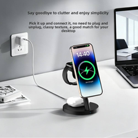 Support de Charge Magnétique en Gros pour Téléphone Portable, Station de Charge Rapide Type C 15W, Support de Chargeur Personnalisé 3-en-1 avec Logo pour iPhone 15