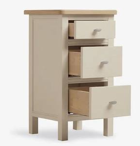 Mesita de noche moderna de 3 cajones, mesita de noche delgada con 3 cajones y mesa auxiliar de dormitorio con encimera de efecto roble - Product Image 3