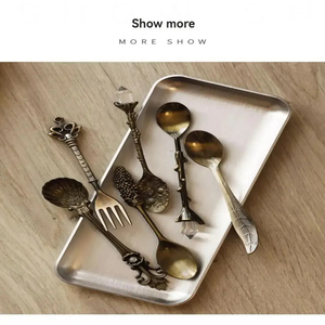 Vintage Palace Set 6 pz in lega di zinco cucchiaio da caffè per marmellata Dessert e gelato elegante utensile da cucina per Set di stoviglie - Product Image 3