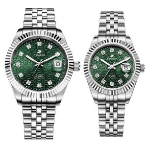 Relojes de Pareja Zhen <span class=keywords><strong>Mei</strong></span> <span class=keywords><strong>Shi</strong></span>, Relojes de Oro con Movimiento Automático Mecánico, Reloj de Rey y Reina, Resistente al Agua, con Diamantes, de Acero Inoxidable, al por Mayor - Product Image 3