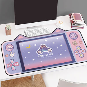 Alfombrilla de ratón con orejas de gato de dibujos animados Rosa súper bonita, 80CM * 40CM, alfombrilla de goma antideslizante gruesa para juegos de ordenador, protección contra la radiación calentada - Product Image 4