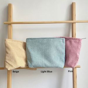 Bolsa de Maquillaje Grande de Pana Personalizada en Varios Colores con Cierre, Bolsa de Almacenamiento de Cosméticos de Moda para Mujer, Bolsas Organizadoras de Viaje - Product Image 3