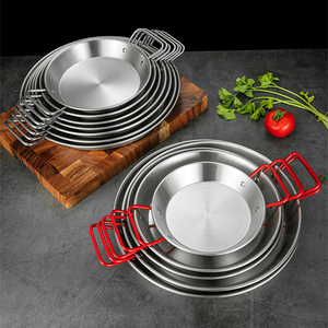 Venta al por mayor profesional coreano de acero inoxidable 20cm Paella Pan ecológico Cocina de Inducción para español Mariscos Pasta Paella - Product Image 6