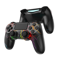 Manette de jeu sans fil avec gyroscope six axes, contrôleur de jeu pour console PS4 PS3, compatible Windows 7 8 10, double vibration, joystick PC, lumières RGB