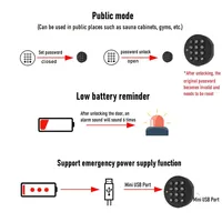 Mini coffre-fort à code haute sécurité, armoire de gym, armoire électronique, serrure de fichier, sauvegarde USB, clé, serrure à code, tiroir, serrure de porte intelligente