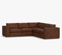 Mobilier d'intérieur 3 pièces en forme de L canapé d'angle sectionnel ensemble de fauteuils carrés en cuir pour le salon fauteuil de loisirs en cuir véritable
