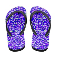 Tongs personnalisées en gros avec motif artistique liquide ondulé hypnotique, semelle souple en EVA, sandales de douche et de plage au design personnalisé