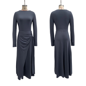 Robe longue moulante asymétrique à manches longues pour femme – Idéale pour les soirées et événements - Product Image 5