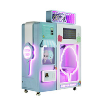 Nueva Máquina Automática de Algodón de Azúcar para Niños con Pantalla Táctil, Control por Tarjeta/Inserción de Monedas, para Venta Comercial y Catering
