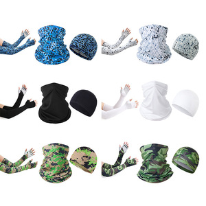 Summer Outdoor Cycling Cap Face Mask Ice Silk Half Finger Sleeves Camouflage Sun Protection Unisex Adult - Product Image 2