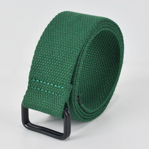 <span class=keywords><strong>Ceinture</strong></span> tissée tactique unisexe en toile, sans trou, sans perforation, avec boucle en fer à double anneau, pour étudiants, avec logo personnalisé, 3,5 cm - Product Image 5