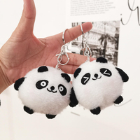 Porte-clés en peluche Panda Kawaii en gros, motif dessin animé, doux, écologique, durable, breloque de sac pour filles, design mignon
