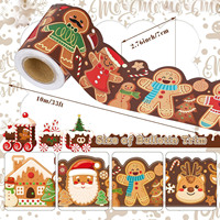 Bordes Decorativos para Tableros de Anuncios, Diseño de Santa y Casa de Jengibre, Pegatinas Navideñas para Decoración de Aulas, Venta al Por Mayor