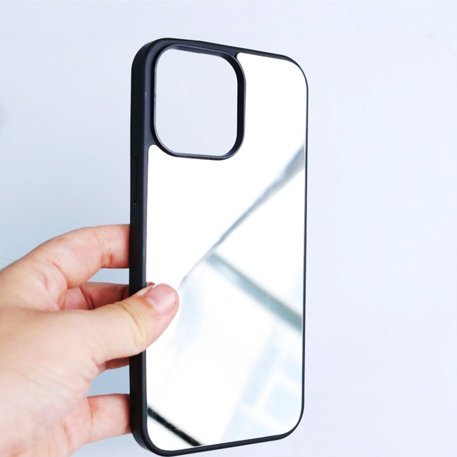Electroplated Silver Mirror Phone Case for UV Printing PVC & PC Plate Custom Blank Phone Case for iPhone 16 15 14 13 Pro Max