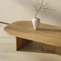 Luxuriöser Ovaler Couchtisch aus Massivholz Minimalistischer Stilvoller Multifunktionaler Wohnzimmer-Sofatisch Anpassbare Farbe