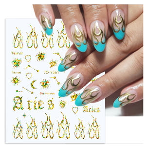 Wholesale 3D Laser Rainbow Gold Bar Wave Nail Art <strong>Stickers</strong> and Decals Nail Art Supplies - Product Image 4