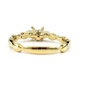 Bague de fiançailles et de mariage semi-montée en or jaune massif 18 carats de haute qualité, avec diamants naturels taille brillant classique, de qualité supérieure et spécialisée. - Product Image 3