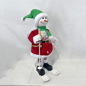 Bonhomme de neige de ski, décoration de Noël très vendue, fournitures de décoration intérieure, Noël 2026, animatronique avec lumière et musique - Product Image 1