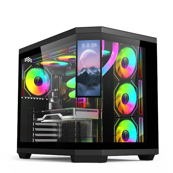 Tempered Glass Gaming Computer Case Aquarium Wholesales Custom Computer Pc Case Atx with Screen From China