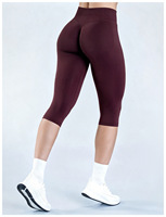 Celana Legging Yoga Premium Wanita GH New Sportswear XS-XL Bahan Nylon Spandex, Model Longgar, Pinggang Tinggi, Lipat, Kaki Lebar