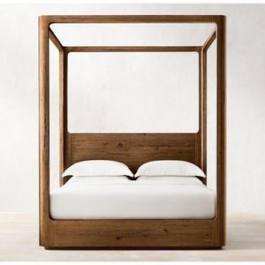 Muebles de Dormitorio de Lujo Estilo Europeo Americano, Cama King Size, Estructura de Cama con Plataforma de Madera Sólida para <span class=keywords><strong>el</strong></span> Hogar - Product Image 3