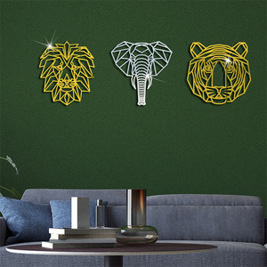 Decorazione per Camera dei Bambini in Acrilico 3D, Adesivi Murali a Specchio con <span class=keywords><strong>Elefante</strong></span>, Leone, Cavallo, <span class=keywords><strong>Farfalla</strong></span>, Immagini Geometriche <span class=keywords><strong>e</strong></span> Arte Lineare - Product Image 5