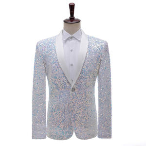 Herren glänzende Pailletten Party kleider Plus Size Nachtclub <span class=keywords><strong>Prom</strong></span> Stage Kostüm Slim Fit Blazer Hochzeit Abendkleid - Product Image 3