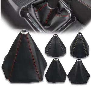 Universal PU Leather Car <b>Gear</b> Shift Collars Auto Manual Stick Shifter <b>Knob</b> Boot Cover Gaiter Accessories - Product Image 1