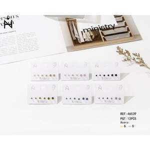 Orecchini a perno Ministry con cristalli da 3mm, 4mm, 5mm, strass rotondi colorati, set regalo di gioielli minimalisti da donna - Product Image 1