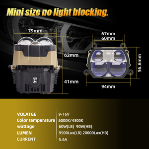 Accessoires automobiles à bas prix, système d'éclairage LED, nouveaux phares projecteurs carrés, phares projecteurs LED H4, Biled - Product Image 4