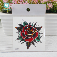 Nouveaux autocollants de tatouage temporaire imperméables pour femmes et hommes, motifs de fleurs indiennes, roses, faux tatouages pour la main, le bras, le pied, le dos