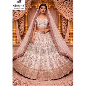 Lehenga Choli de mariée moderne haut de gamme pour femmes, robe traditionnelle indienne pour mariage et fête, tenue élégante brodée - Product Image 1