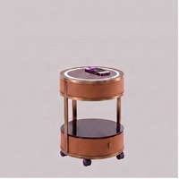 Table de maquillage moderne pour chambre d'hôtel avec miroir LED 3 couleurs, charge sans fil, tiroirs de rangement et roulettes universelles