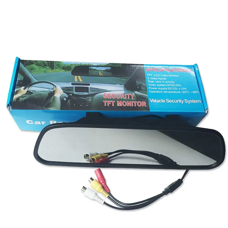 4,3 Zoll TFT-LCD-Automonitor HD Rückspiegel mit IR/LED Nachtsicht-Backup/Betrug-Dashboard/Tragbarer/Desktop-Platzierung