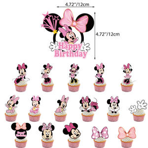 L'ensemble de décoration de fête d'anniversaire rose <span class=keywords><strong>Minnie</strong></span> Mouse comprend une bannière de ballons et un couvercle de cupcake pour la douche de bébé d'enfants X0409 - Product Image 5