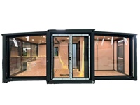 Maison conteneur modulaire préfabriquée à double aile pliable en acier, à emballage plat, installation rapide, extensible, appartement moderne et respirant