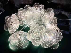 Lustre en cristal à 10 têtes, lumières décoratives <span class=keywords><strong>de</strong></span> mariage, fleurs artificielles en acrylique LED, lampe suspendue pour accessoires <span class=keywords><strong>de</strong></span> mariage - Product Image 3