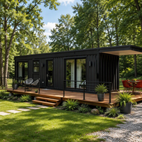 Maison-conteneur de luxe moderne avec 2 chambres, salle de bain, cuisine, balcon et terrasse extérieure – Logement de villégiature moderne