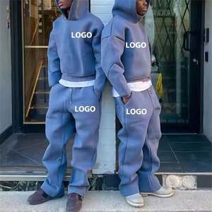 New Arrival <b>Men's</b> Casual Cotton Heavyweight Oversized Pullover Hoodie Baggy Sweatpants Custom Plain Sweatsuit Print <b>Men's</b> - Product Image 2