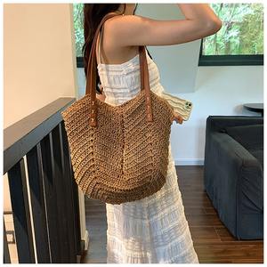 Mode femmes herbe sac décontracté tissé sacs à bandoulière pour femmes voyage paille sacs fourre-tout pour l'été - Product Image 6