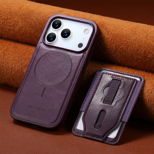 Étui portefeuille en cuir de luxe avec pochette magnétique détachable pour cartes et dragonne invisible pour iPhone 17 Pro Max - Product Image 2
