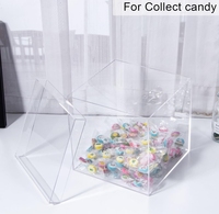 Clair 8X8X8 Pouces Boîtes Acrylique Carré Cube Conteneurs Couvercles Stockage En Plastique Affichage Bonbons Biscuits Pièces Thé Cosmétiques