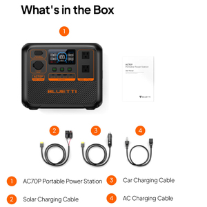Bluetti được xây dựng trong bảo vệ tăng nguồn điện cầm tay máy phát điện pin với biến tần nhanh chóng sạc thông qua tấm pin mặt trời chargin - Product Image 6